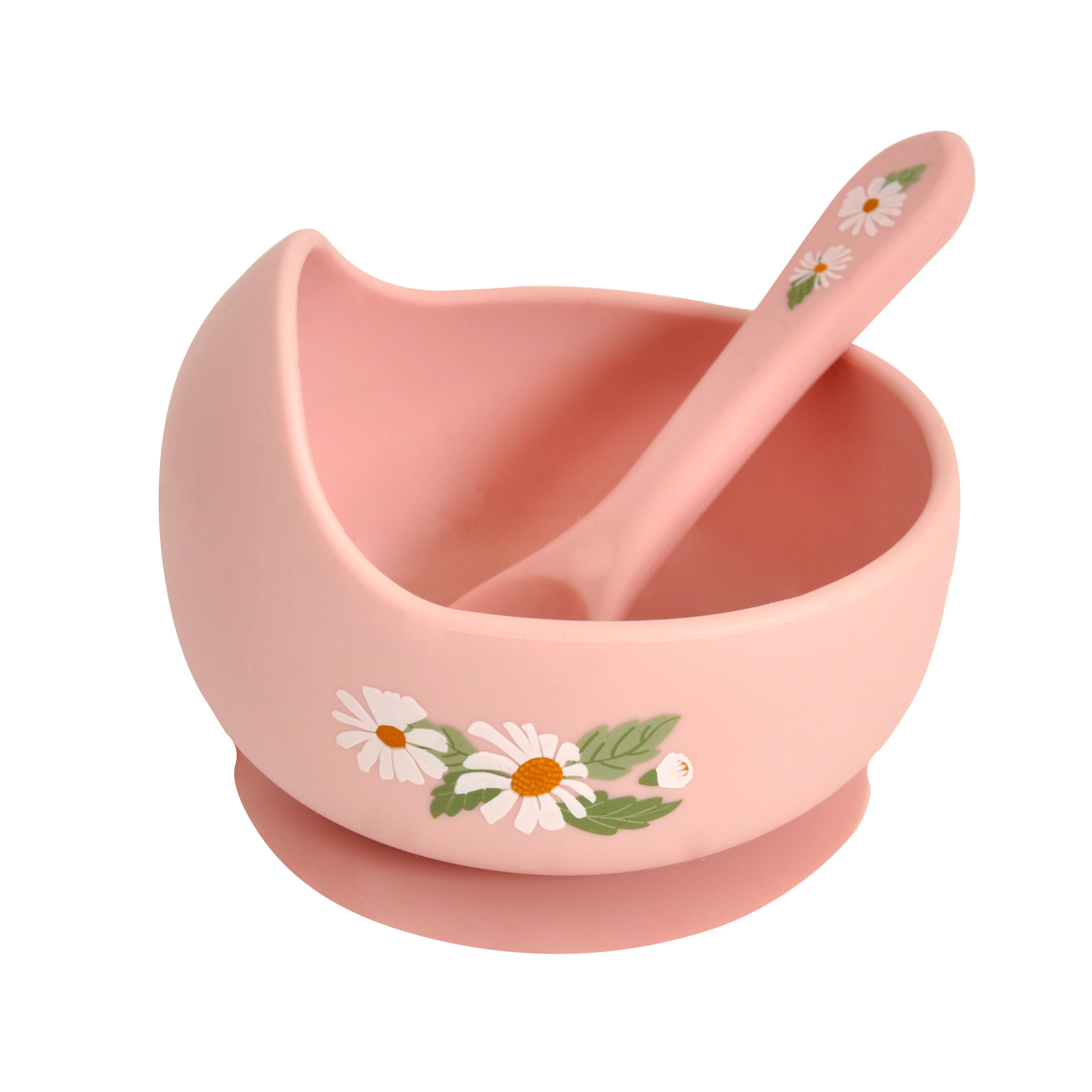 Baby Silicone Bowl & Spoon Set - Daisy
